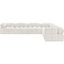 Meridian Ames Cream Boucle Fabric Modular Sectional IMAGE 6