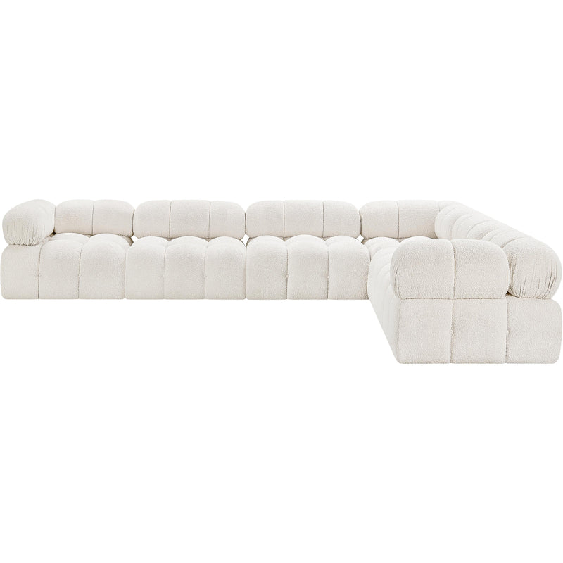 Meridian Ames Cream Boucle Fabric Modular Sectional IMAGE 6