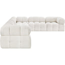 Meridian Ames Cream Boucle Fabric Modular Sectional IMAGE 7