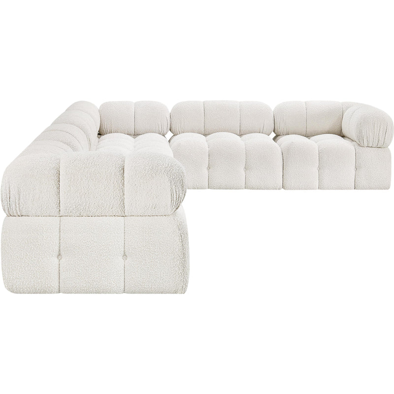 Meridian Ames Cream Boucle Fabric Modular Sectional IMAGE 7