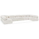 Meridian Ames Cream Boucle Fabric Modular Sectional IMAGE 15