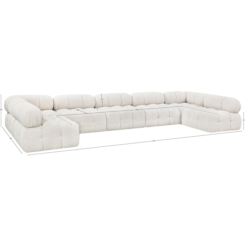 Meridian Ames Cream Boucle Fabric Modular Sectional IMAGE 15