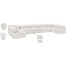 Meridian Ames Cream Boucle Fabric Modular Sectional IMAGE 16