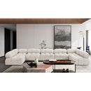 Meridian Ames Cream Boucle Fabric Modular Sectional IMAGE 2