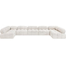 Meridian Ames Cream Boucle Fabric Modular Sectional IMAGE 4