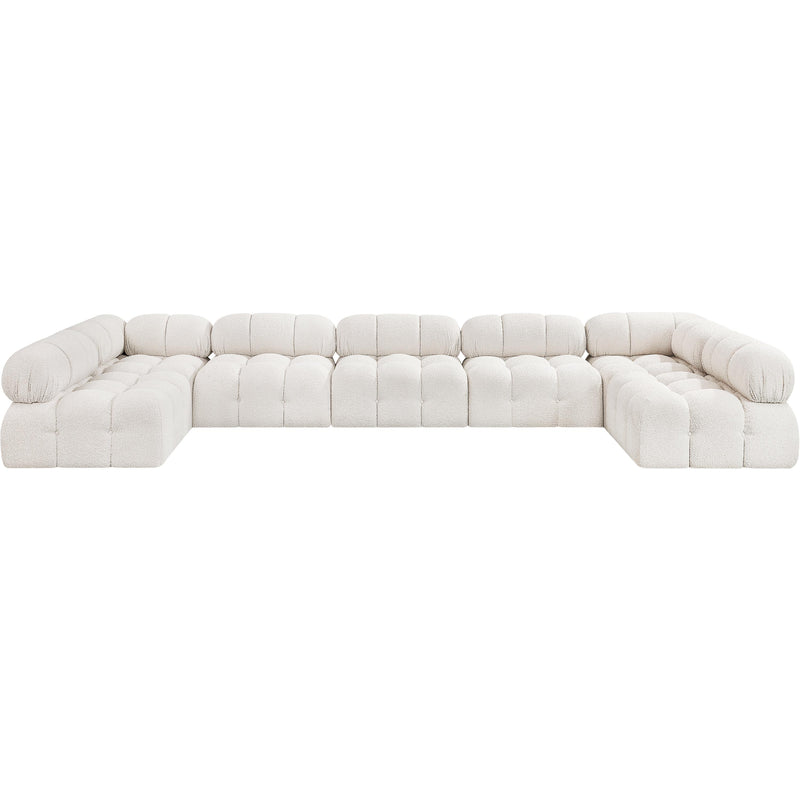 Meridian Ames Cream Boucle Fabric Modular Sectional IMAGE 4