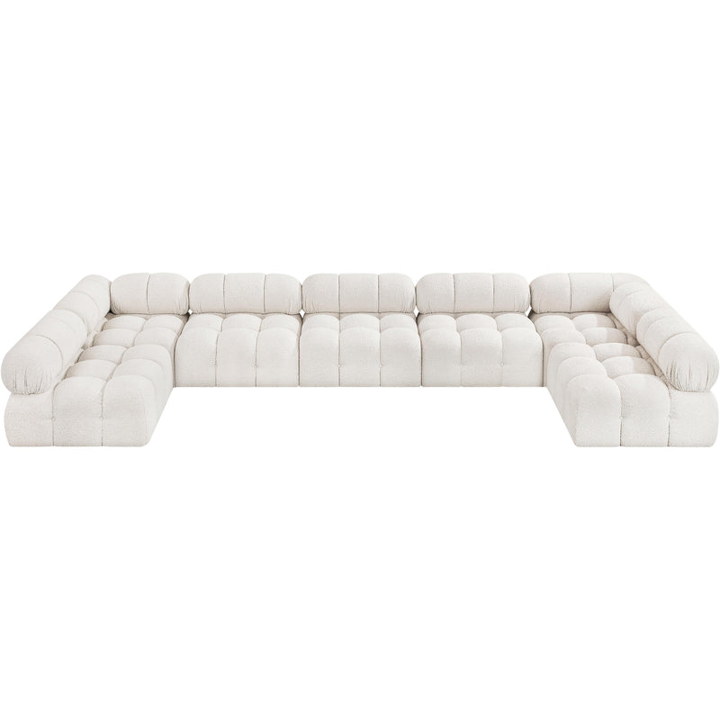 Meridian Ames Cream Boucle Fabric Modular Sectional IMAGE 5
