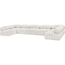 Meridian Ames Cream Boucle Fabric Modular Sectional IMAGE 6