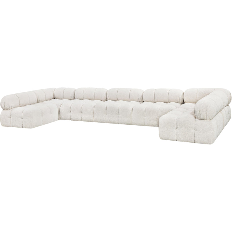 Meridian Ames Cream Boucle Fabric Modular Sectional IMAGE 6