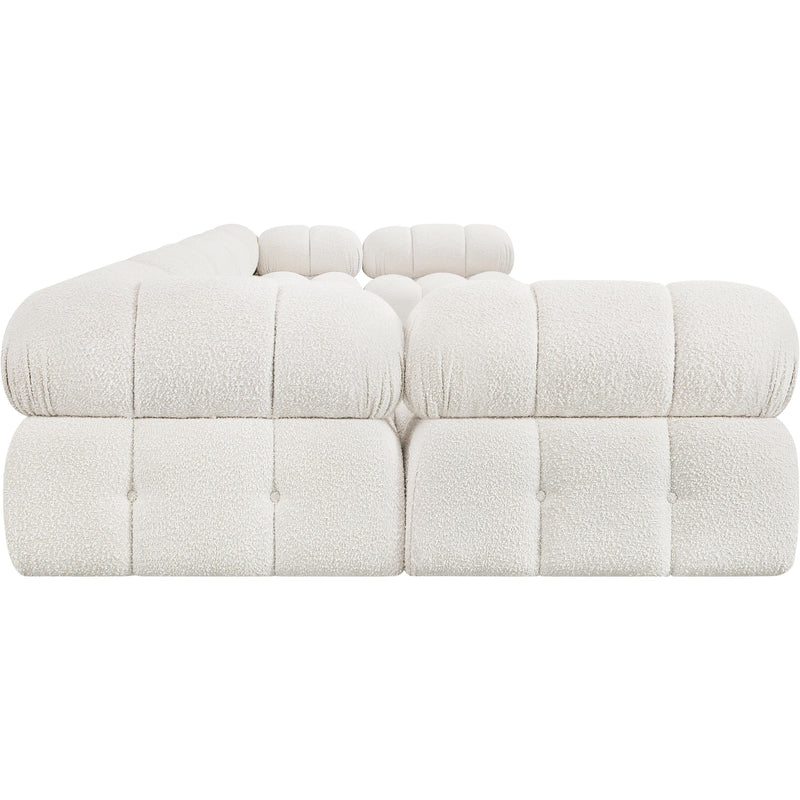 Meridian Ames Cream Boucle Fabric Modular Sectional IMAGE 7