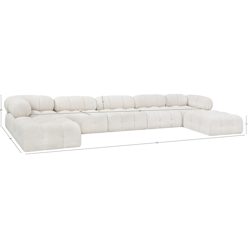 Meridian Ames Cream Boucle Fabric Modular Sectional IMAGE 12