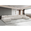 Meridian Ames Cream Boucle Fabric Modular Sectional IMAGE 2