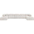 Meridian Ames Cream Boucle Fabric Modular Sectional IMAGE 4