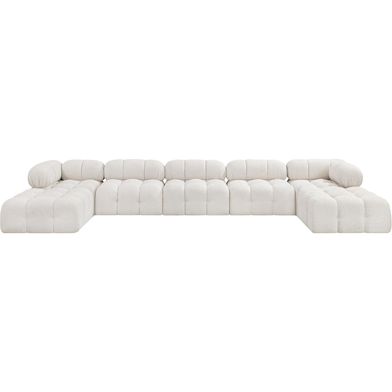 Meridian Ames Cream Boucle Fabric Modular Sectional IMAGE 4