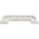Meridian Ames Cream Boucle Fabric Modular Sectional IMAGE 5