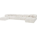 Meridian Ames Cream Boucle Fabric Modular Sectional IMAGE 6