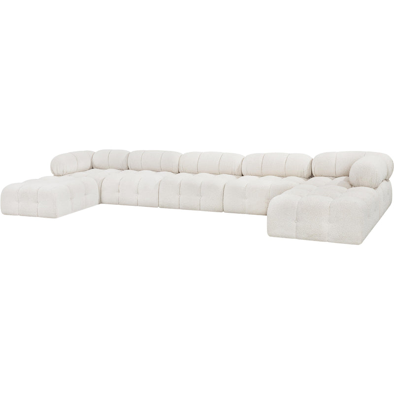 Meridian Ames Cream Boucle Fabric Modular Sectional IMAGE 6