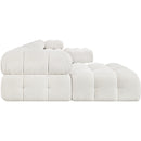 Meridian Ames Cream Boucle Fabric Modular Sectional IMAGE 7