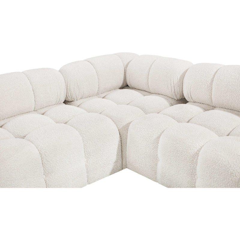 Meridian Ames Cream Boucle Fabric Modular Sectional IMAGE 12