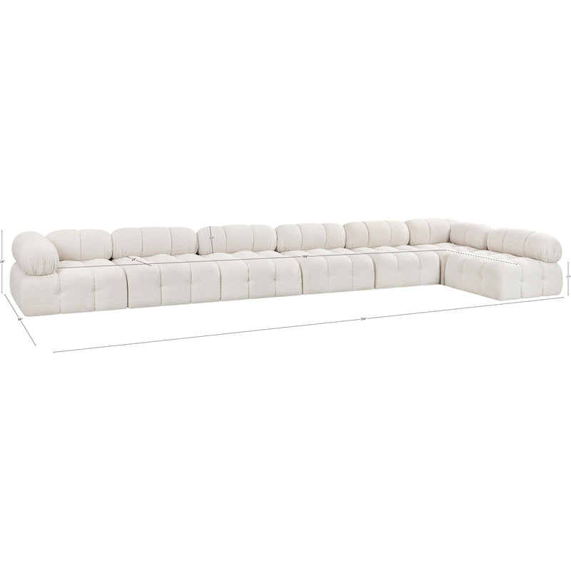 Meridian Ames Cream Boucle Fabric Modular Sectional IMAGE 15