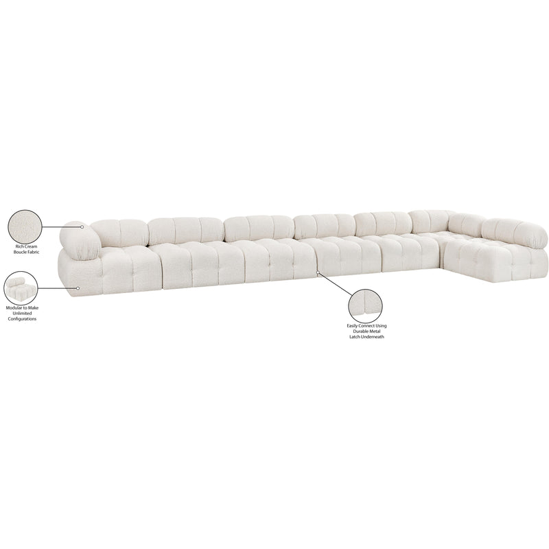 Meridian Ames Cream Boucle Fabric Modular Sectional IMAGE 16