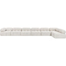 Meridian Ames Cream Boucle Fabric Modular Sectional IMAGE 4