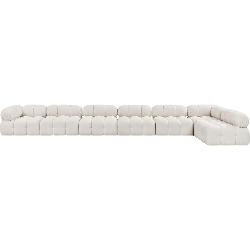 Meridian Ames Cream Boucle Fabric Modular Sectional IMAGE 4