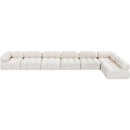 Meridian Ames Cream Boucle Fabric Modular Sectional IMAGE 5