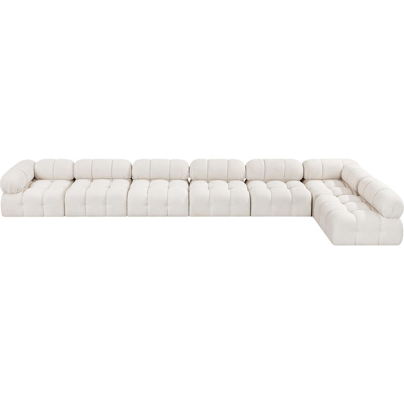 Meridian Ames Cream Boucle Fabric Modular Sectional IMAGE 5