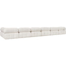 Meridian Ames Cream Boucle Fabric Modular Sectional IMAGE 6