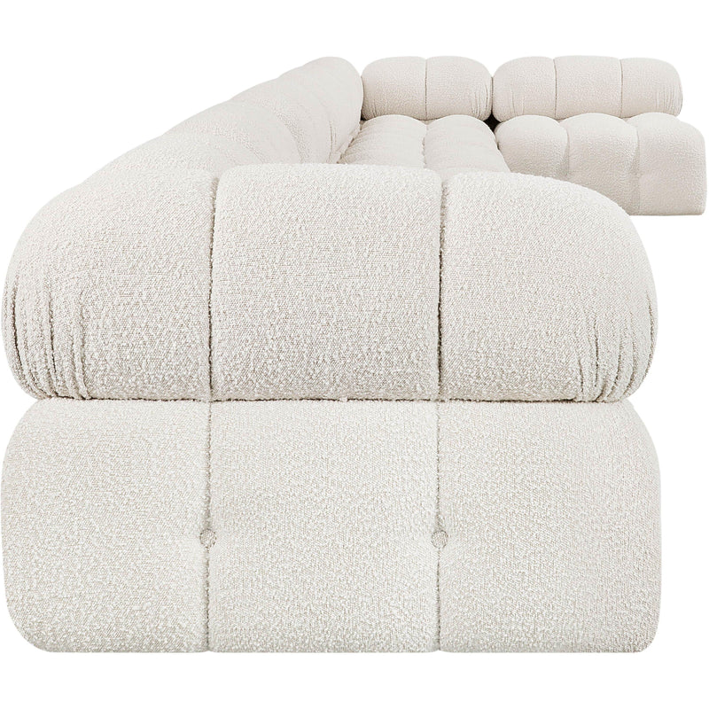 Meridian Ames Cream Boucle Fabric Modular Sectional IMAGE 7