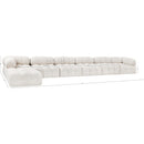 Meridian Ames Cream Boucle Fabric Modular Sectional IMAGE 13