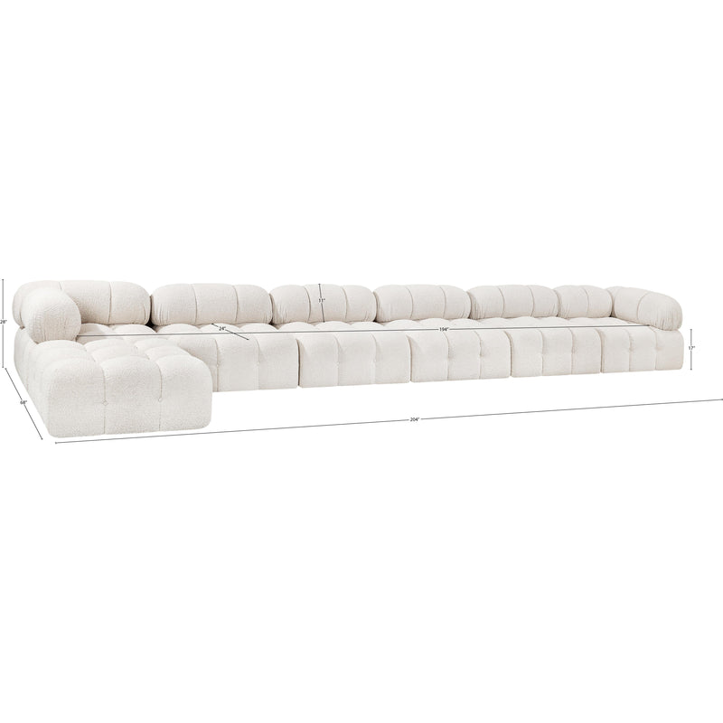 Meridian Ames Cream Boucle Fabric Modular Sectional IMAGE 13