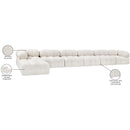 Meridian Ames Cream Boucle Fabric Modular Sectional IMAGE 14