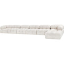 Meridian Ames Cream Boucle Fabric Modular Sectional IMAGE 5