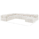 Meridian Ames Cream Boucle Fabric Modular Sectional IMAGE 17