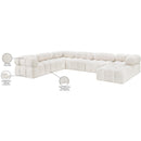 Meridian Ames Cream Boucle Fabric Modular Sectional IMAGE 18