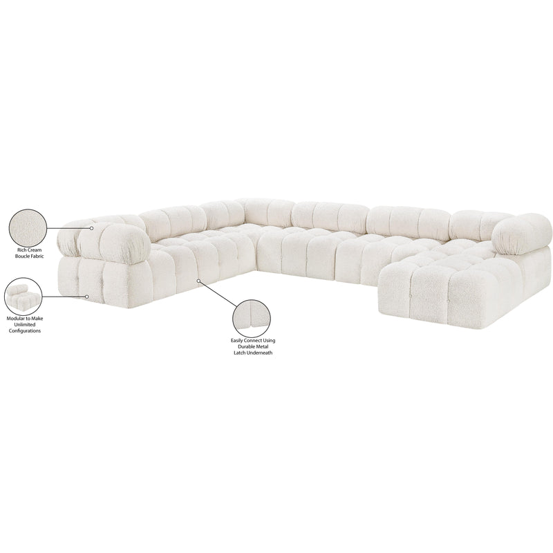 Meridian Ames Cream Boucle Fabric Modular Sectional IMAGE 18
