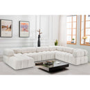 Meridian Ames Cream Boucle Fabric Modular Sectional IMAGE 2