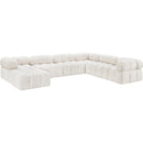 Meridian Ames Cream Boucle Fabric Modular Sectional IMAGE 3