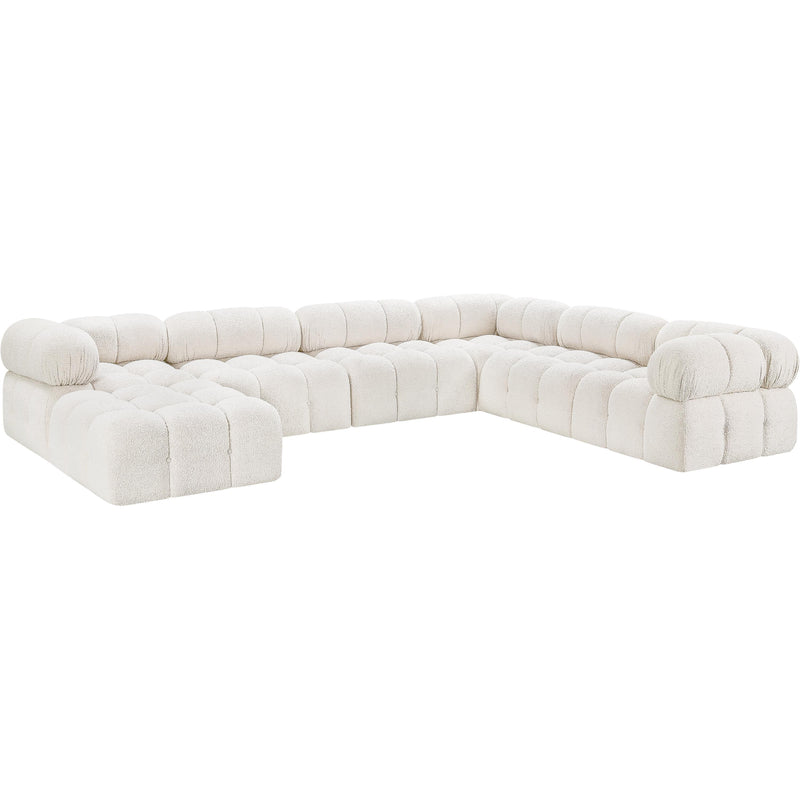 Meridian Ames Cream Boucle Fabric Modular Sectional IMAGE 3