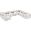 Meridian Ames Cream Boucle Fabric Modular Sectional IMAGE 4