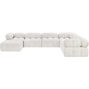 Meridian Ames Cream Boucle Fabric Modular Sectional IMAGE 5