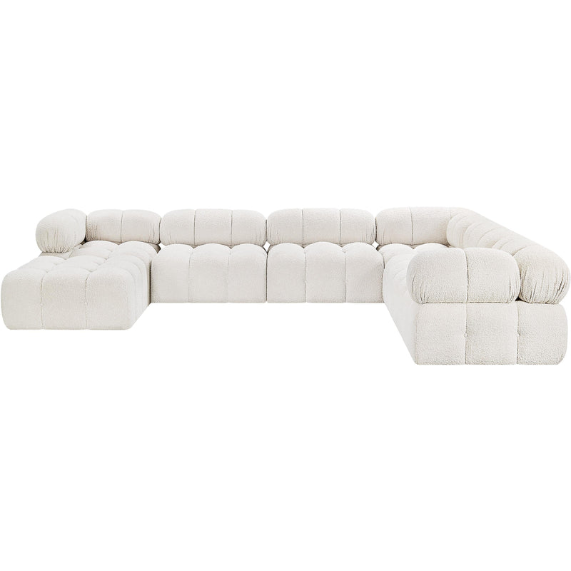 Meridian Ames Cream Boucle Fabric Modular Sectional IMAGE 5