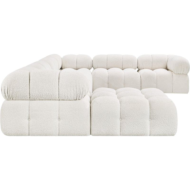 Meridian Ames Cream Boucle Fabric Modular Sectional IMAGE 6