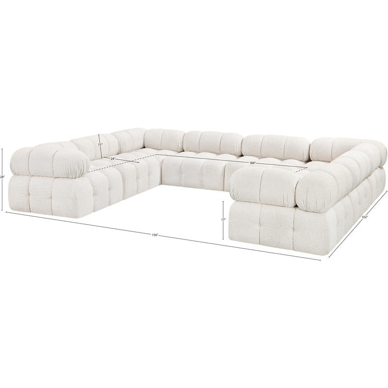 Meridian Ames Cream Boucle Fabric Modular Sectional IMAGE 16