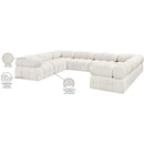 Meridian Ames Cream Boucle Fabric Modular Sectional IMAGE 17