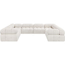 Meridian Ames Cream Boucle Fabric Modular Sectional IMAGE 4