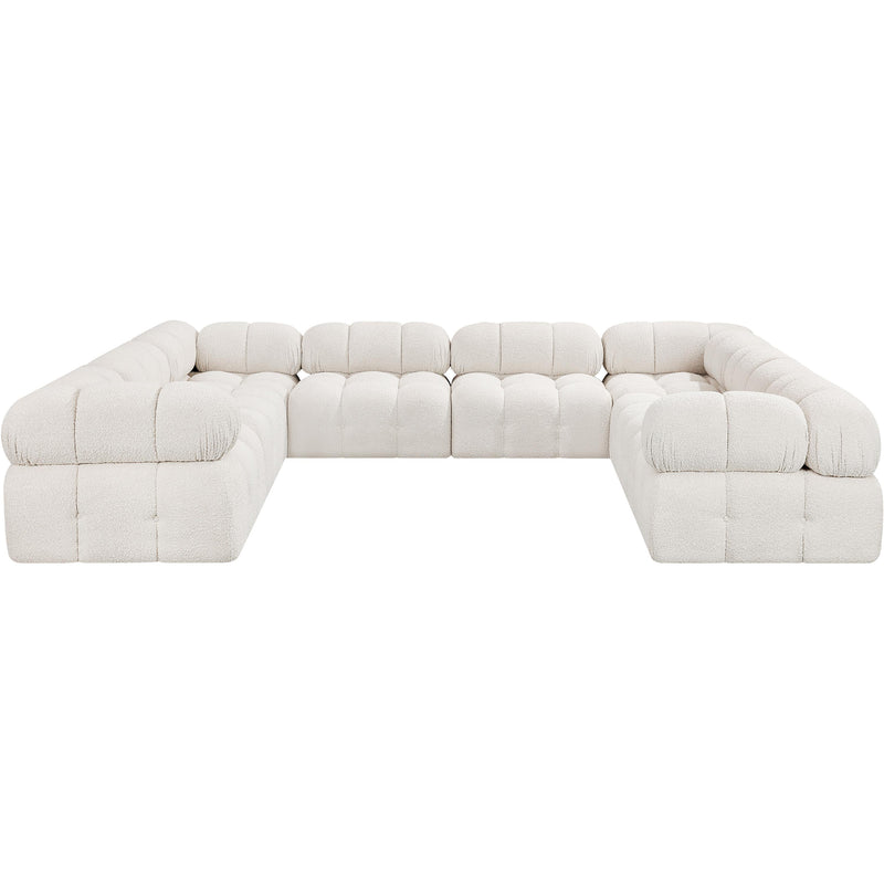 Meridian Ames Cream Boucle Fabric Modular Sectional IMAGE 4