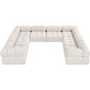 Meridian Ames Cream Boucle Fabric Modular Sectional IMAGE 5